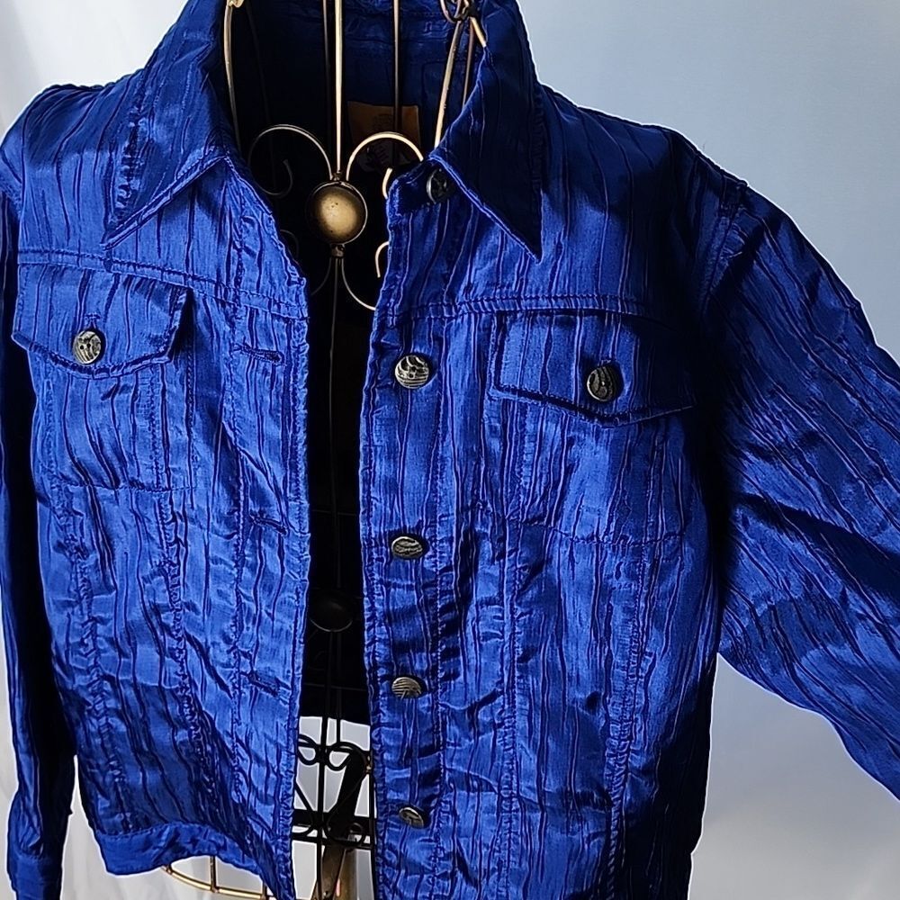 Royal Blue Lightweight Textured Jacket Size 12